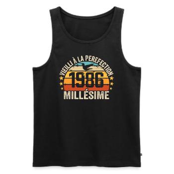 Jahrgang 1986 Retro 1986 Geburtstagsgeschenk - Männer Premium Bio Tank Top - Schwarz - Vorne - Michal (187cm)
