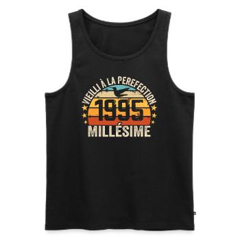 Jahrgang 1995 Retro 1995 Geburtstagsgeschenk - Männer Premium Bio Tank Top - Schwarz - Vorne - AI Model Male 178 light (178cm)