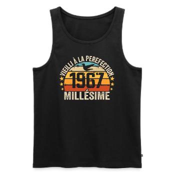 Jahrgang 1967 Retro 1967 Geburtstagsgeschenk - Männer Premium Bio Tank Top - Schwarz - Vorne - AI Model Male 178 light (178cm)