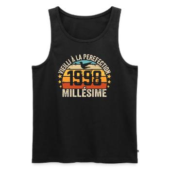 Jahrgang 1998 Retro Geburtstagsgeschenk 1998 - Männer Premium Bio Tank Top - Schwarz - Vorne - AI Model Male 178 light (178cm)