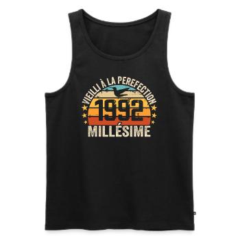 Vintage 1992 Retro Birthday Gift 1992 - Men's Premium Organic Tank Top - black - Front - AI Model Male 178 light (178cm)