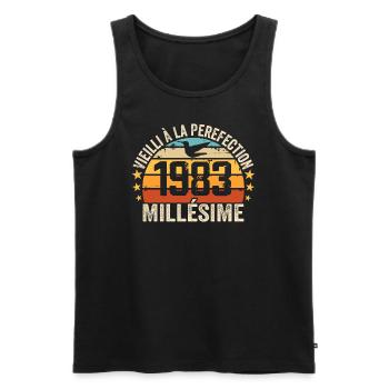 Jahrgang 1983 Retro 1983 Geburtstagsgeschenk - Männer Premium Bio Tank Top - Schwarz - Vorne - Michal (187cm)