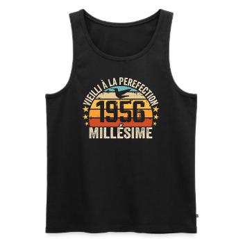 Vintage 1956 Retro 1956 Birthday Gift - Men's Premium Organic Tank Top - black - Front - AI Model Male 178 light (178cm)
