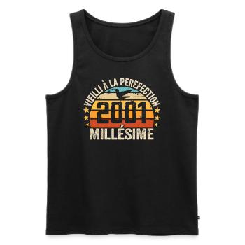 Jahrgang 2001 Retro Geburtstagsgeschenk 2001 - Männer Premium Bio Tank Top - Schwarz - Vorne - AI Model Male 178 light (178cm)