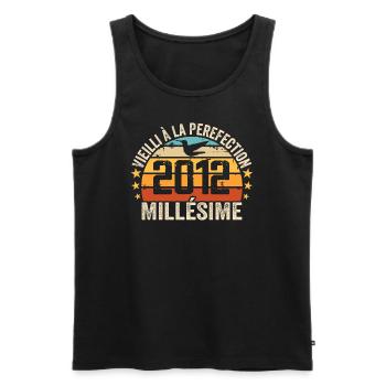 Jahrgang 2012 Retro Geburtstagsgeschenk 2012 - Männer Premium Bio Tank Top - Schwarz - Vorne - AI Model Male 178 light (178cm)