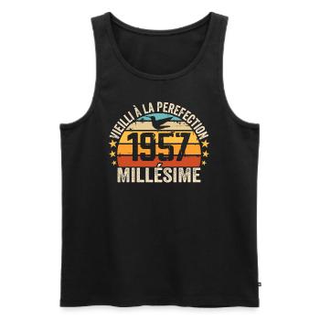 Jahrgang 1957 Retro 1957 Geburtstagsgeschenk - Männer Premium Bio Tank Top - Schwarz - Vorne - AI Model Male 178 light (178cm)