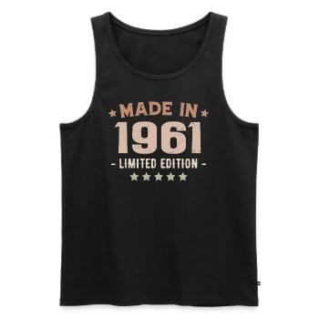 Made in 1961 Birthday Gift 1961 Vintage 1961 - Men's Premium Organic Tank Top - black - Front - Michal (187cm)