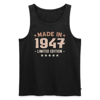Made in 1947 Vintage 1947 Anniversary Gift - Men's Premium Organic Tank Top - black - Front - Michal (187cm)