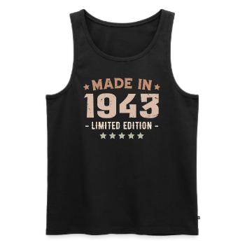 Made in 1943 Birthday Gift 1943 Vintage 1943 - Men's Premium Organic Tank Top - black - Front - AI Model Male 178 light (178cm)