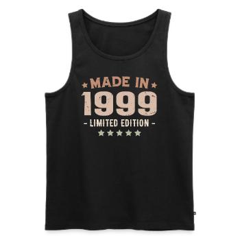 Made In 1999 Cadeau Anniversaire 1999 Vintage 1999 - Débardeur bio Premium Homme - noir - Devant - AI Model Male 178 light (178cm)