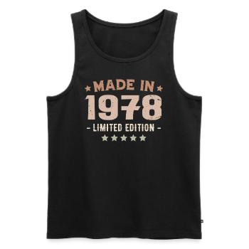Hergestellt im Jahr 1978 Jubiläumsgeschenk 1978 Jahrgang 1978 - Männer Premium Bio Tank Top - Schwarz - Vorne - Michal (187cm)
