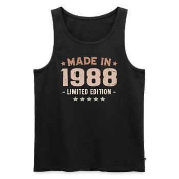 Hergestellt im Jahr 1988 Jubiläumsgeschenk 1988 Jahrgang 1988 - Männer Premium Bio Tank Top - Schwarz - Vorne - Michal (187cm)