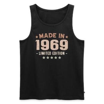Made in 1969 Vintage 1969 Anniversary Gift - Men's Premium Organic Tank Top - black - Front - Michal (187cm)
