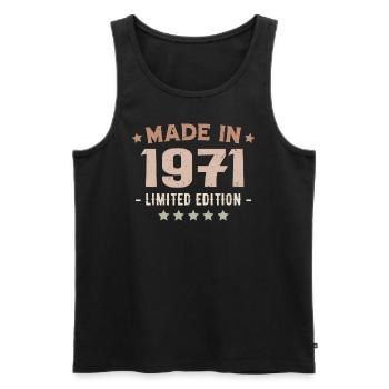 Baujahr 1971 Jubiläumsgeschenk 1971 Jahrgang 1971 - Männer Premium Bio Tank Top - Schwarz - Vorne - AI Model Male 178 light (178cm)