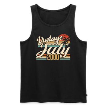 July 2000 Gift, 24th Anniversary July 2000 - Men's Premium Organic Tank Top - black - Front - Michal (187cm)