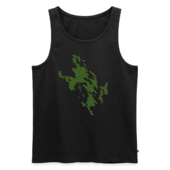 Khaki Camouflage - Pixel MUSTER - Ornament - Männer Premium Bio Tank Top - Schwarz - Vorne - AI Model Male 178 light (178cm)