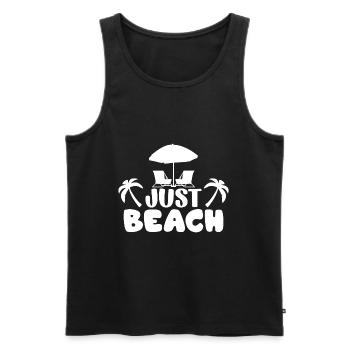 Just Beach - Men's Premium Organic Tank Top - black - Front - Michal (187cm)