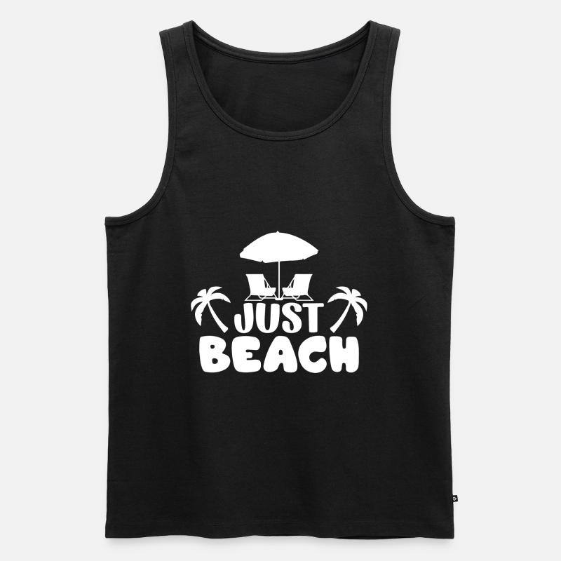 Just Beach - Männer Premium Bio Tank Top - Schwarz