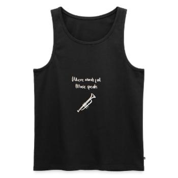music - Men's Premium Organic Tank Top - black - Front - Michal (187cm)