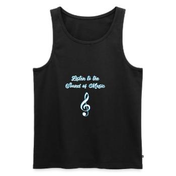 music - Men's Premium Organic Tank Top - black - Front - Michal (187cm)