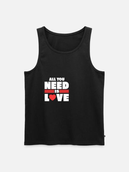 Alt hvad jeg har brug for gave valentine kærlighed - Herre Premium økologisk tanktop - sort