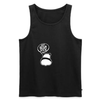 Ours nature animale idée câlin panda - Débardeur bio Premium Homme - noir - Devant - Michal (187cm)