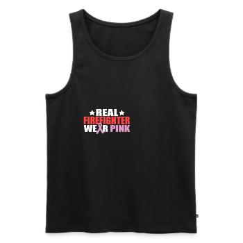 Feuerwehr Feuerwehrmann pink Geschenkidee rot - Männer Premium Bio Tank Top - Schwarz - Vorne - Michal (187cm)