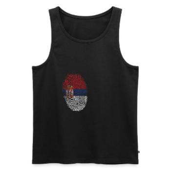 Serbien Flagge - Männer Premium Bio Tank Top - Schwarz - Vorne - Michal (187cm)
