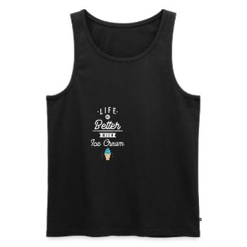 Leben ist besser mit Eiscreme Sommer Urlaub Freund - Männer Premium Bio Tank Top - Schwarz - Vorne - AI Model Male 178 light (178cm)