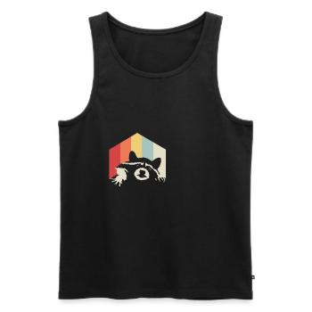 Raccoon Retro Colorful Colors Gift Forest Nature - Men's Premium Organic Tank Top - black - Front - AI Model Male 178 light (178cm)