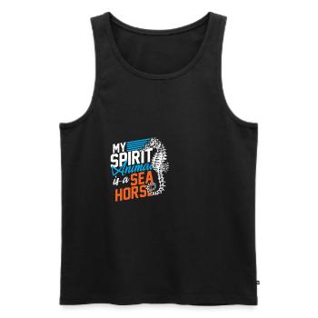 Seepferd modern Tier Fisch Meer Ozean Geschenk - Männer Premium Bio Tank Top - Schwarz - Vorne - AI Model Male 178 light (178cm)