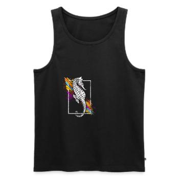 Seepferd Seepferdchen Fisch Meer Ozean Geschenk - Männer Premium Bio Tank Top - Schwarz - Vorne - AI Model Male 178 light (178cm)