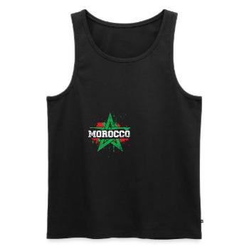 Maroc Pays Drapeau Coupe du Monde Afrique - Débardeur bio Premium Homme - noir - Devant - AI Model Male 178 light (178cm)