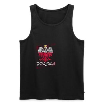 Pologne Pologne Pologne drapeau polonais pays cadeau - Débardeur bio Premium Homme - noir - Devant - AI Model Male 178 light (178cm)