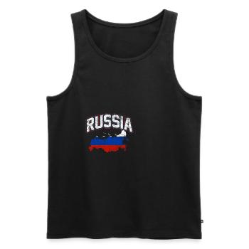 Russie - Débardeur bio Premium Homme - noir - Devant - Michal (187cm)