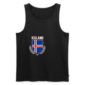 Iceland - Men's Premium Organic Tank Top - black - Front - Michal (187cm)