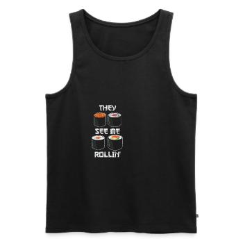 Japan - Männer Premium Bio Tank Top - Schwarz - Vorne - Michal (187cm)