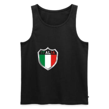 Italia - Men's Premium Organic Tank Top - black - Front - AI Model Male 178 light (178cm)