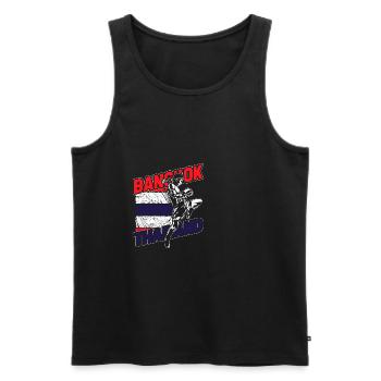 Thailand - Men's Premium Organic Tank Top - black - Front - AI Model Male 178 light (178cm)