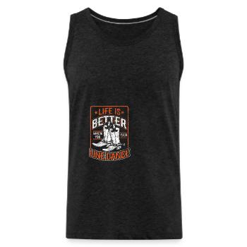 line dance - Men's Premium Organic Tank Top - charcoal grey - Front - Alexander (188cm)