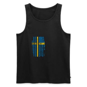 Drapeau des États-Unis - Débardeur bio Premium Homme - noir - Devant - AI Model Male 178 light (178cm)