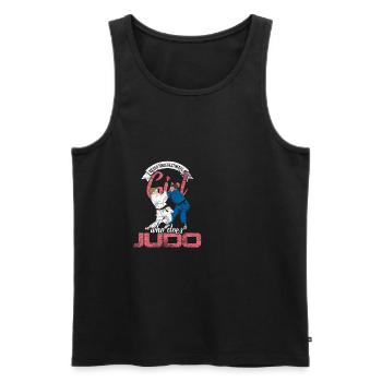 Judo Mädchen Frau Kämpferin Sportlerin Japan - Männer Premium Bio Tank Top - Schwarz - Vorne - Michal (187cm)
