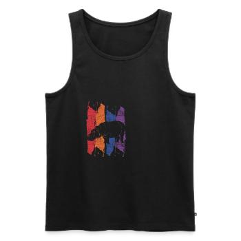 Nilpferd - Männer Premium Bio Tank Top - Schwarz - Vorne - Michal (187cm)