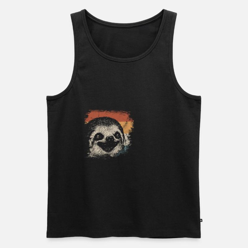 Faultier - Männer Premium Bio Tank Top - Schwarz