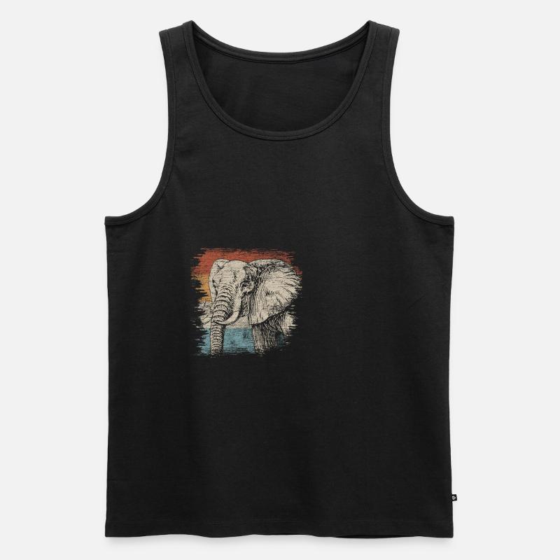 Elefant - Männer Premium Bio Tank Top - Schwarz