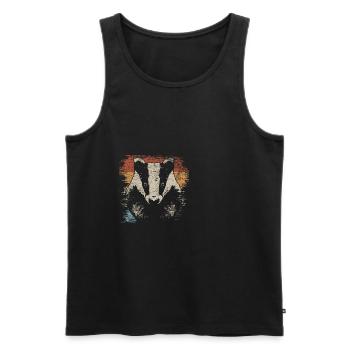 Dachs - Männer Premium Bio Tank Top - Schwarz - Vorne - AI Model Male 178 light (178cm)