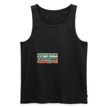 Dachs - Männer Premium Bio Tank Top - Schwarz - Vorne - AI Model Male 178 light (178cm)
