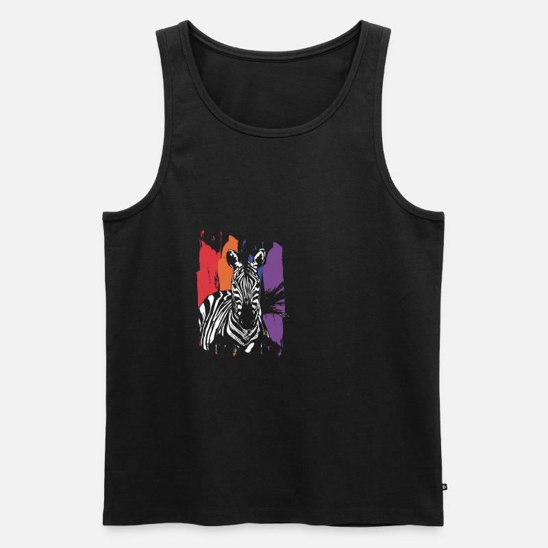 Zebra - Männer Premium Bio Tank Top - Schwarz