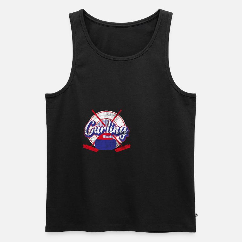 Curling - Männer Premium Bio Tank Top - Schwarz