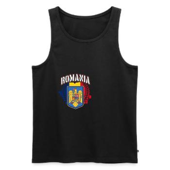 Roumanie - Débardeur bio Premium Homme - noir - Devant - Michal (187cm)